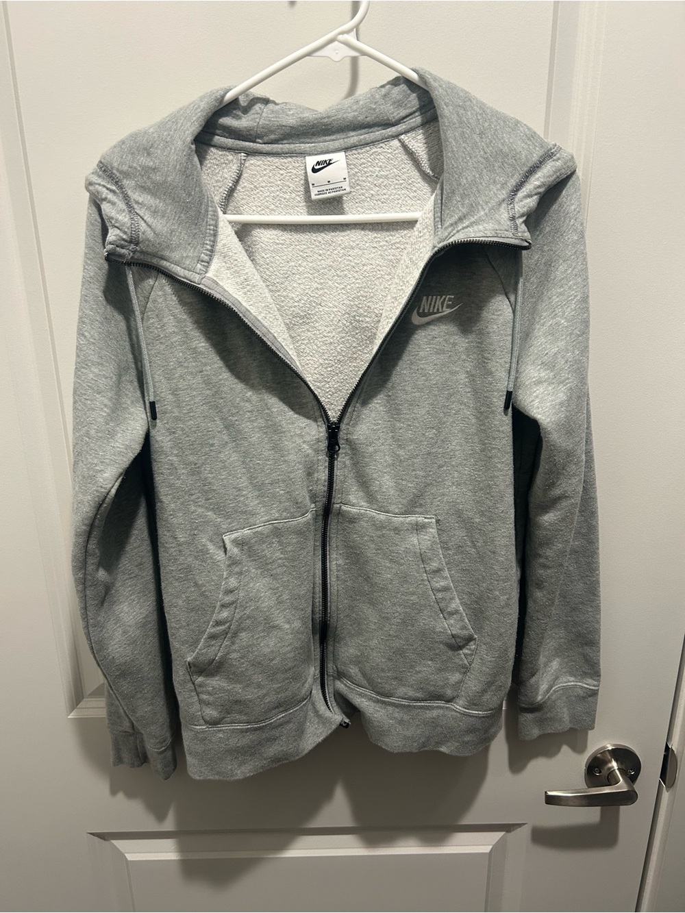 Nike Light Gray Fleece-Lined Hoodie